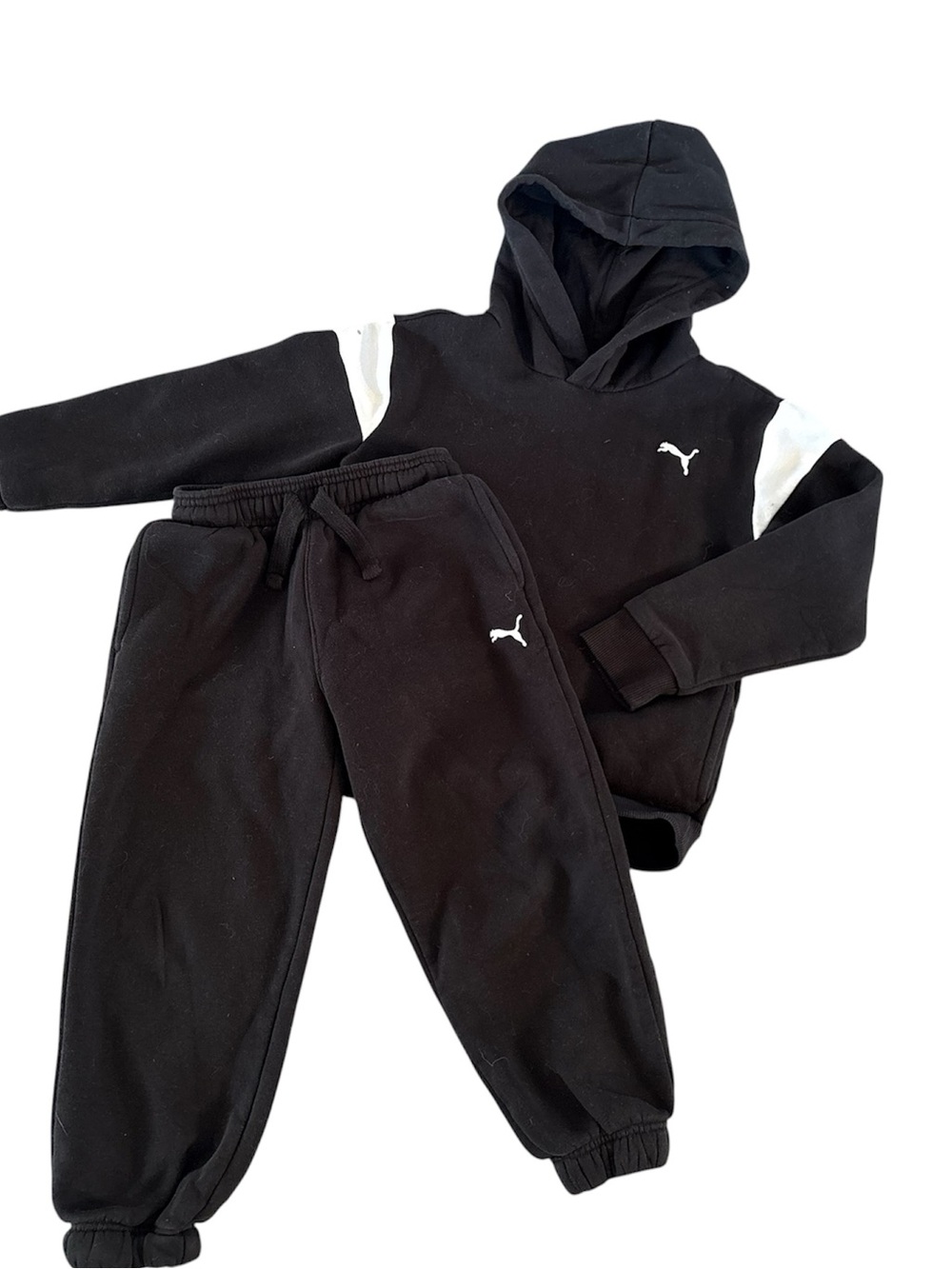 Puma Black & White Kids Hoodie and Joggers Set